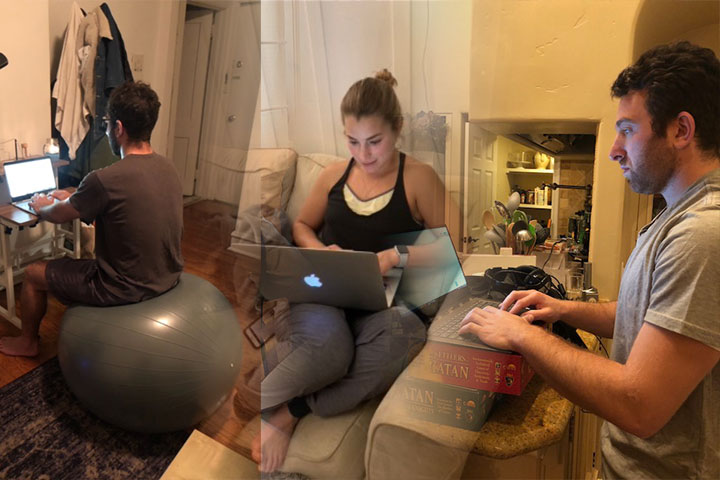 Two men and a woman working on their computers and helping to write Identity Theft