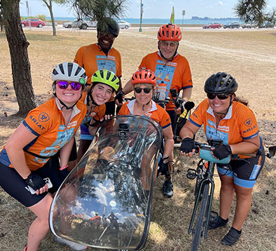 A group of bikers for a charity