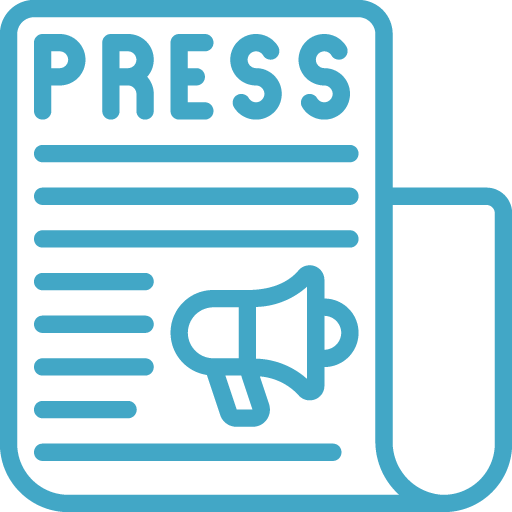 Blue logo of a newspaper
